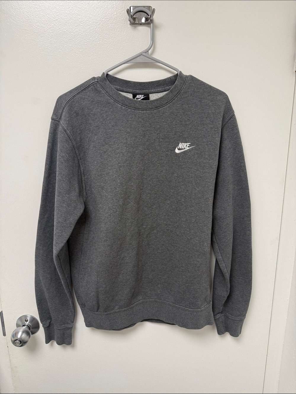 Nike Crewneck Sweatshirt in Dark Gray with White Logo